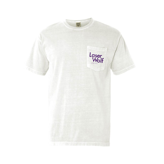 Laser Wolf White Pocket Tee