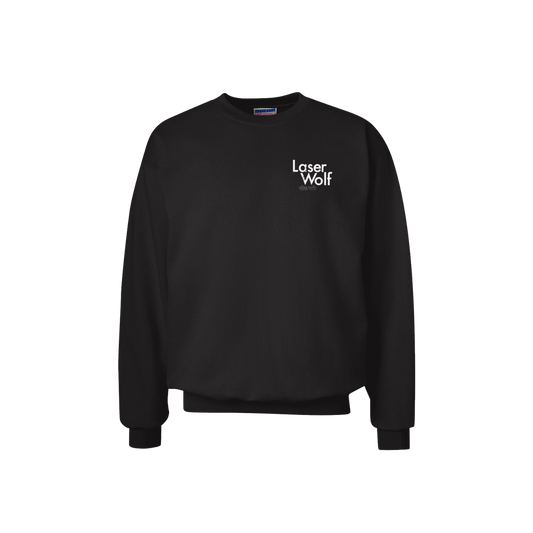 Black Laser Wolf Crewneck