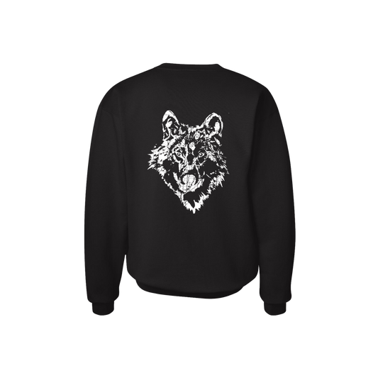 Black Laser Wolf Crewneck